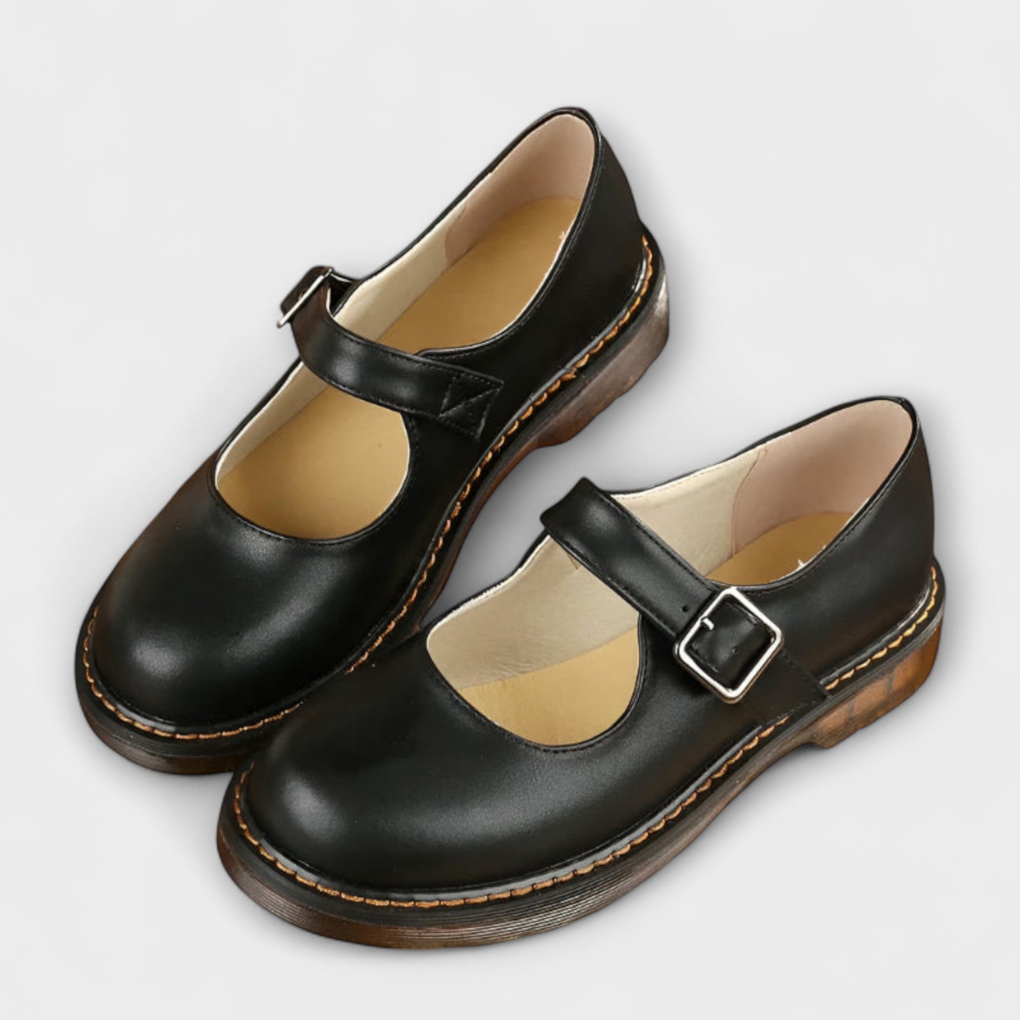 Sandales vintage femme à design Mary Jane avec sangle réglable. 1
