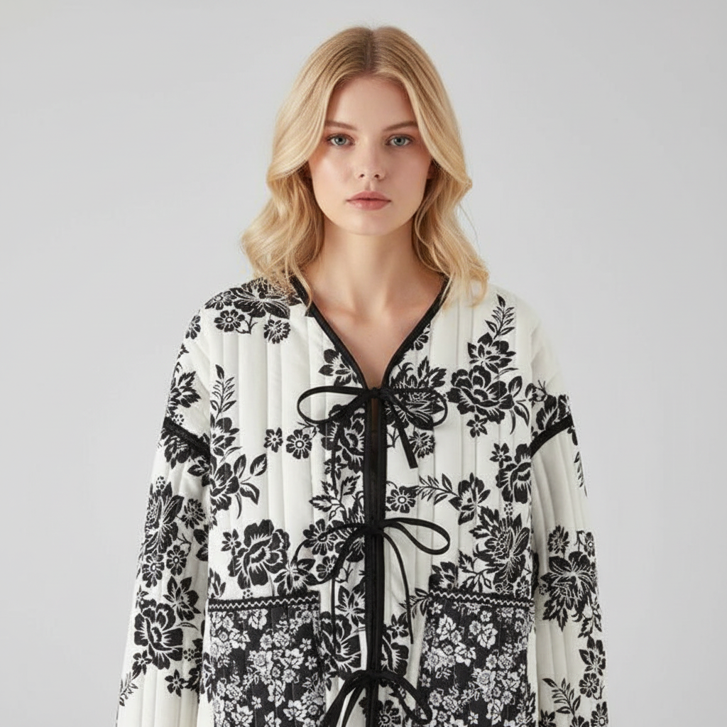 Veste femme élégante en patchwork, coupe ajustée. - 4
