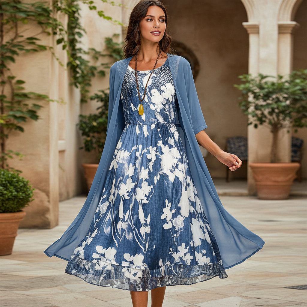 Robe d'été fluide à coupe féminine élégante. - 1