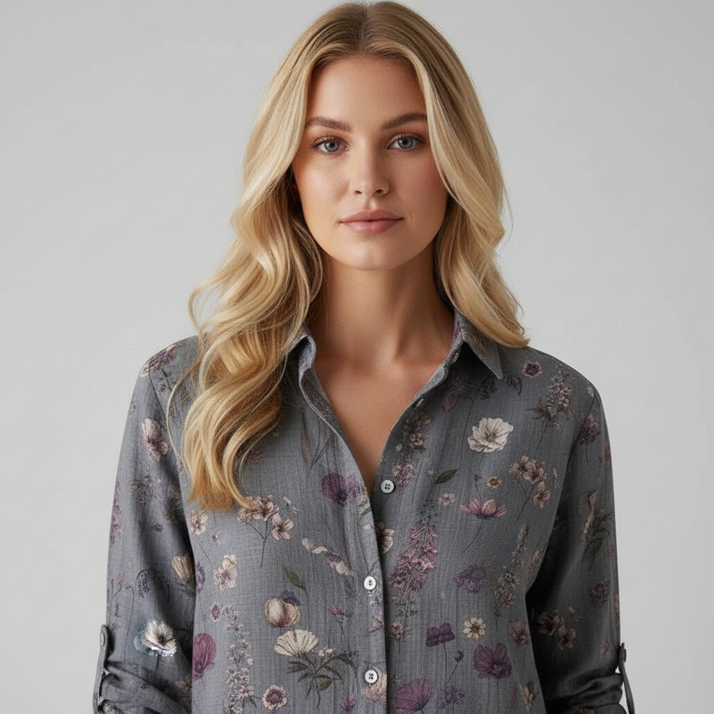 Blouse aérienne à imprimé floral élégant. - 1