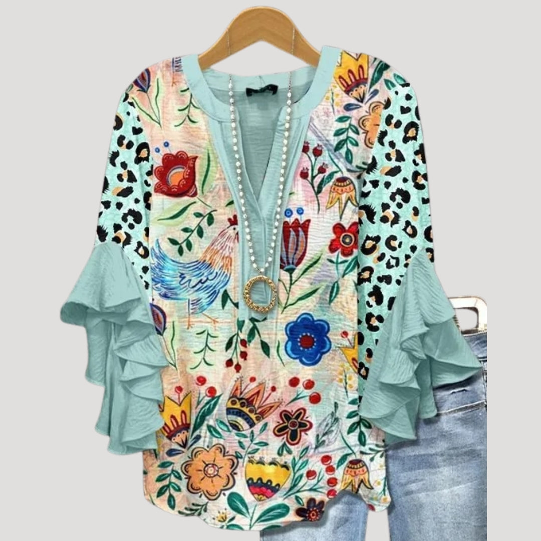 Blouse femme à manches à volants, silhouette fluide et chic. - 5