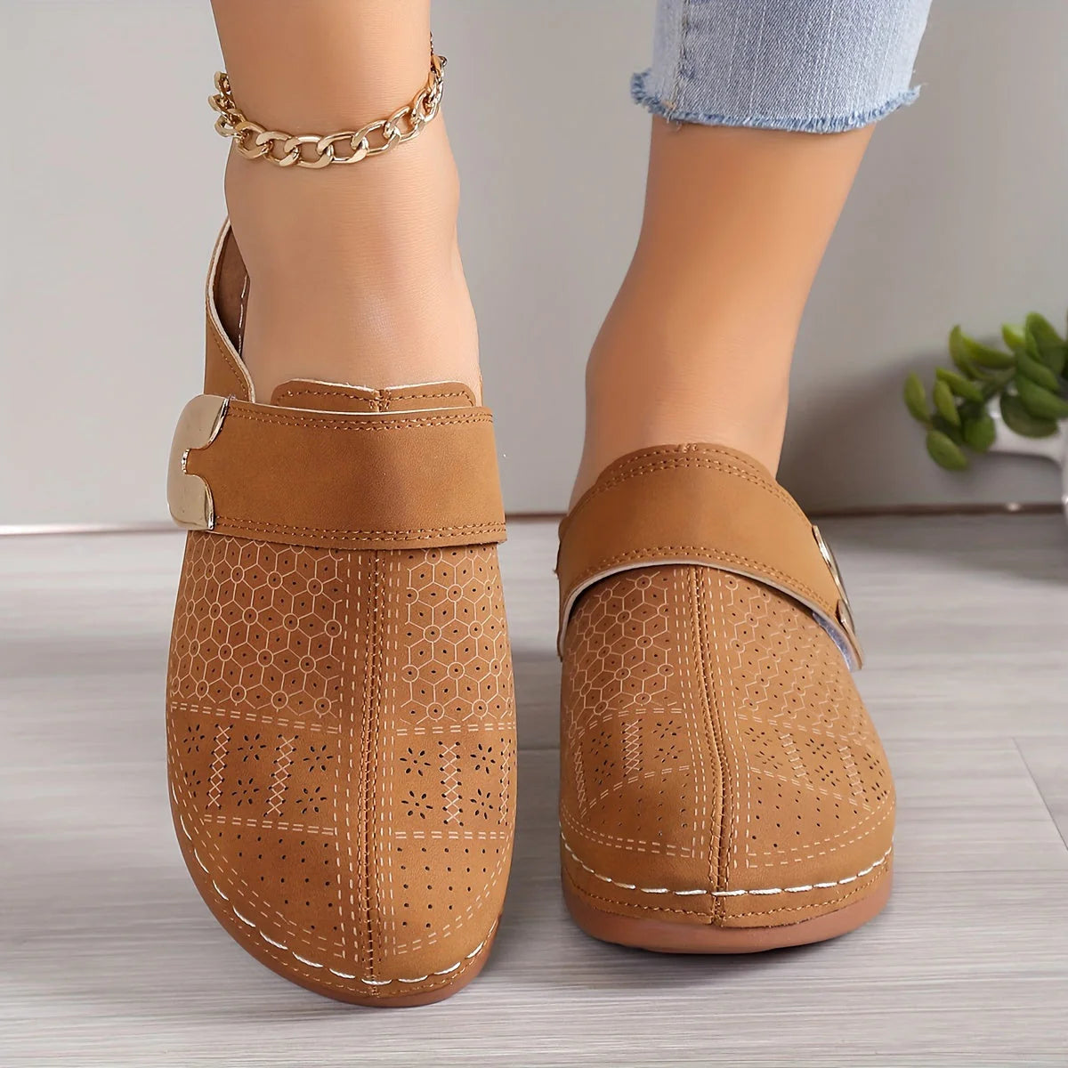 Chaussons femme antidérapants au confort ergonomique. - 7