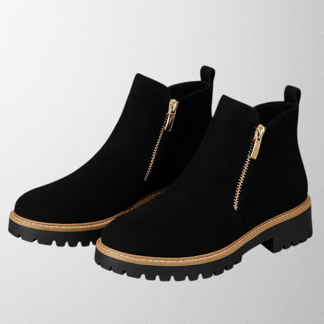 Chaussures femme élégantes à bout rond avec fermeture zippée latérale. 6