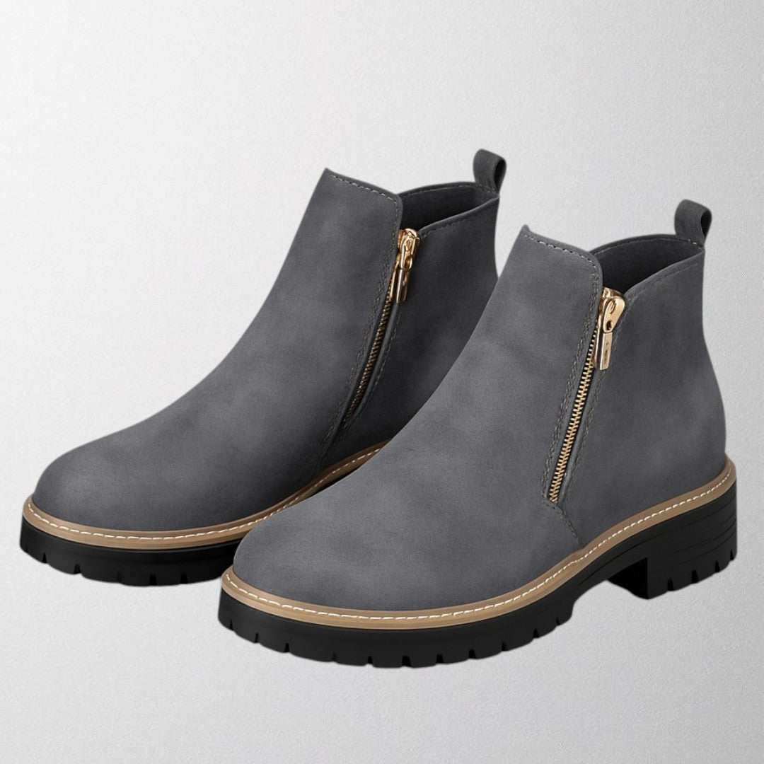 Chaussures femme élégantes à bout rond avec fermeture zippée latérale. 7