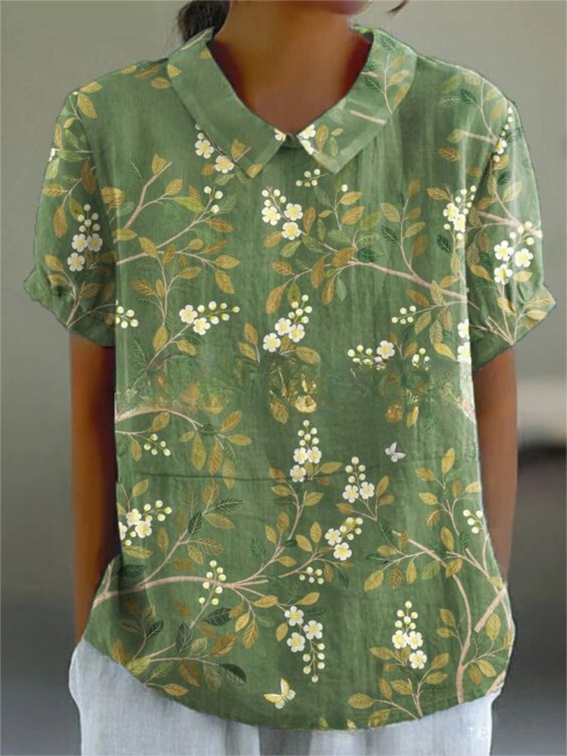 Chemise femme à design floral décontracté et coupe fluide. 3