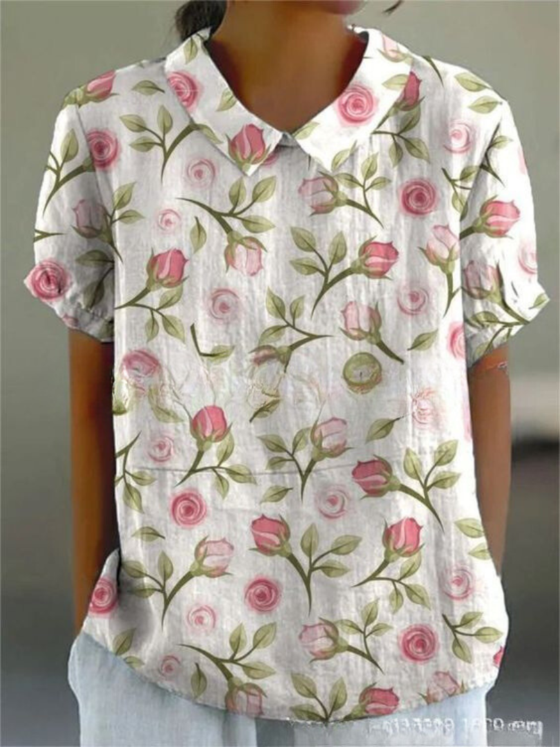 Chemise femme à design floral décontracté et coupe fluide. 4