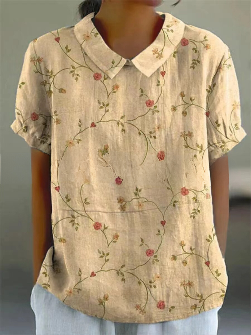 Chemise femme à design floral décontracté et coupe fluide. 5