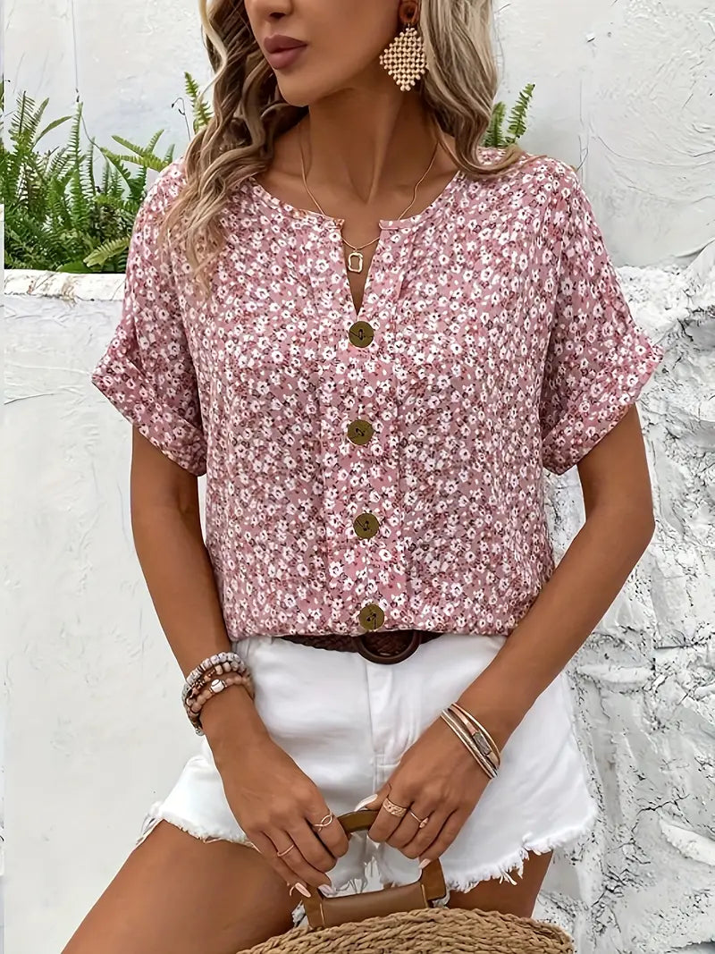 Chemisier femme chic, imprimé floral élégant, coupe fluide. 4
