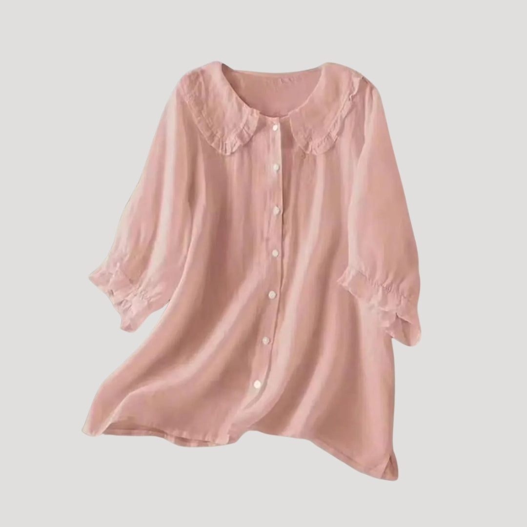 Chemisier femme chic, silhouette ajustée, col élégant et poignets raffinés. - 3