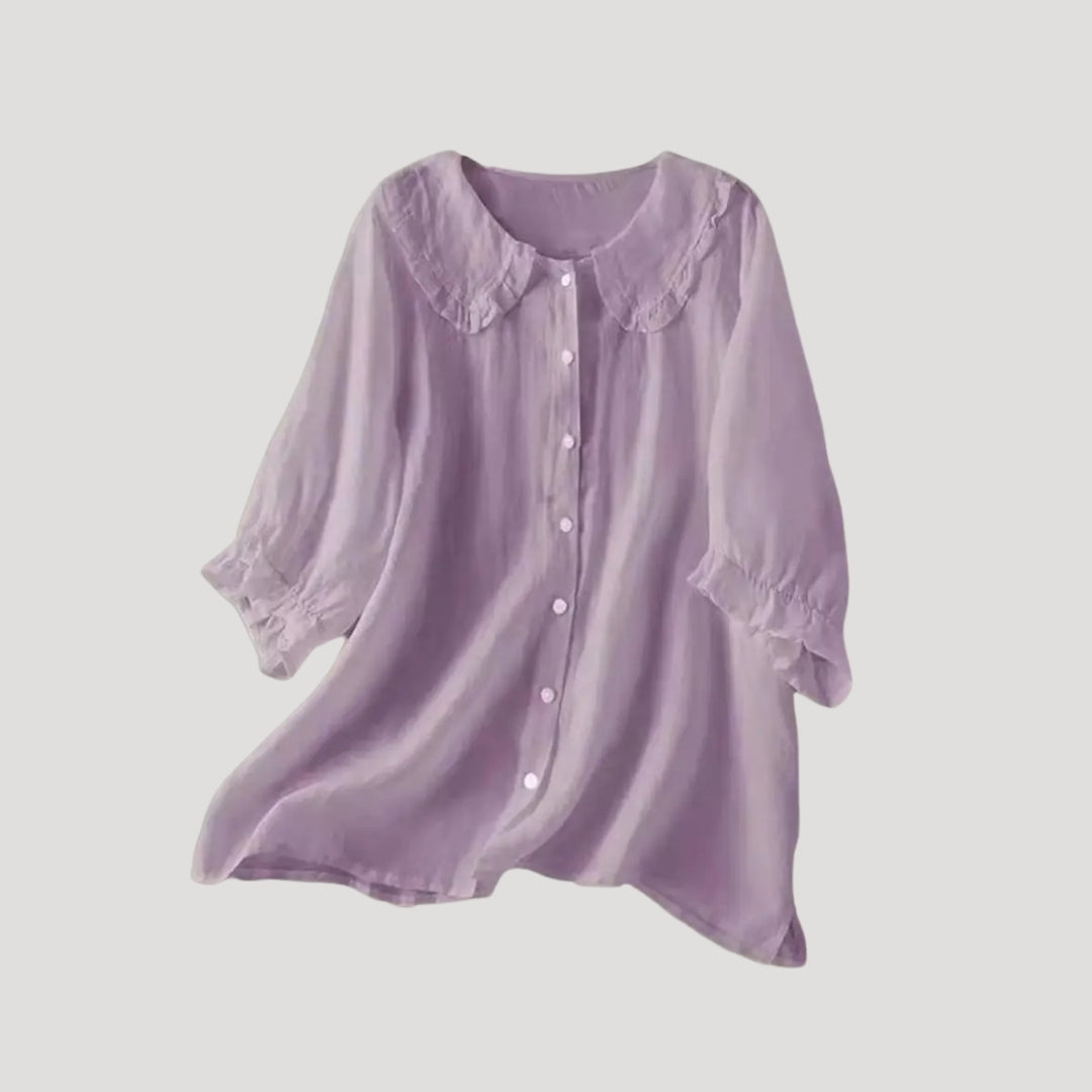Chemisier femme chic, silhouette ajustée, col élégant et poignets raffinés. - 4