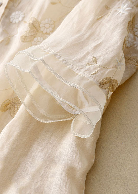 Chemisier femme chic, broderie florale délicate, coupe fluide. 3