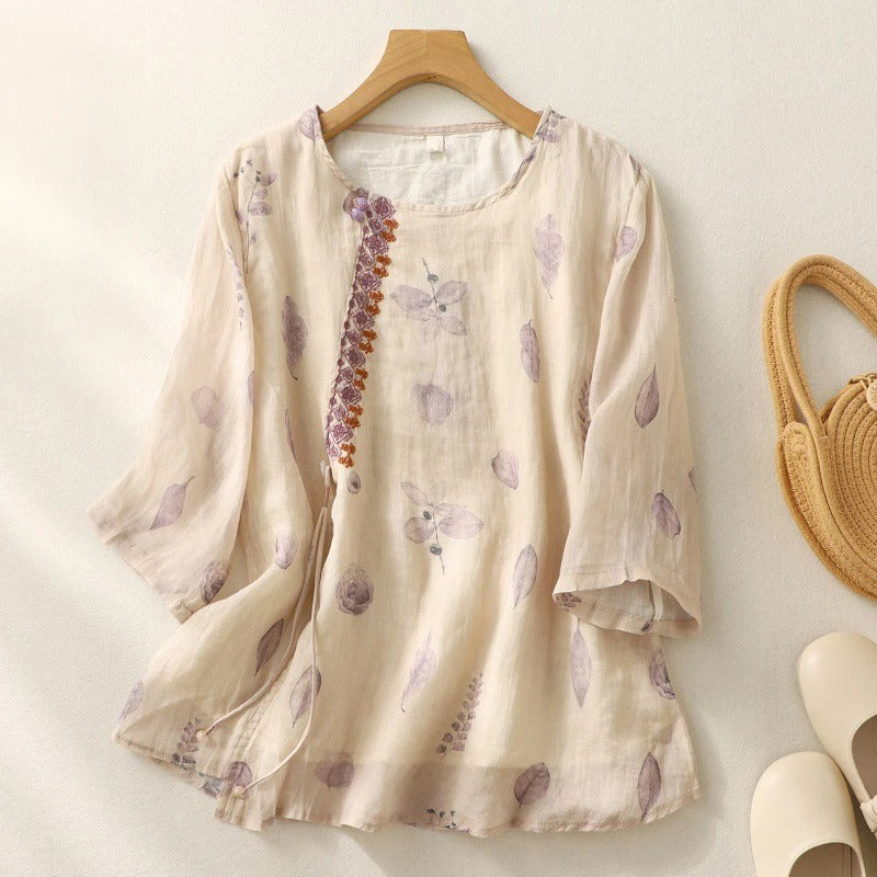 Chemisier fleuri femme, silhouette fluide et élégante. 6