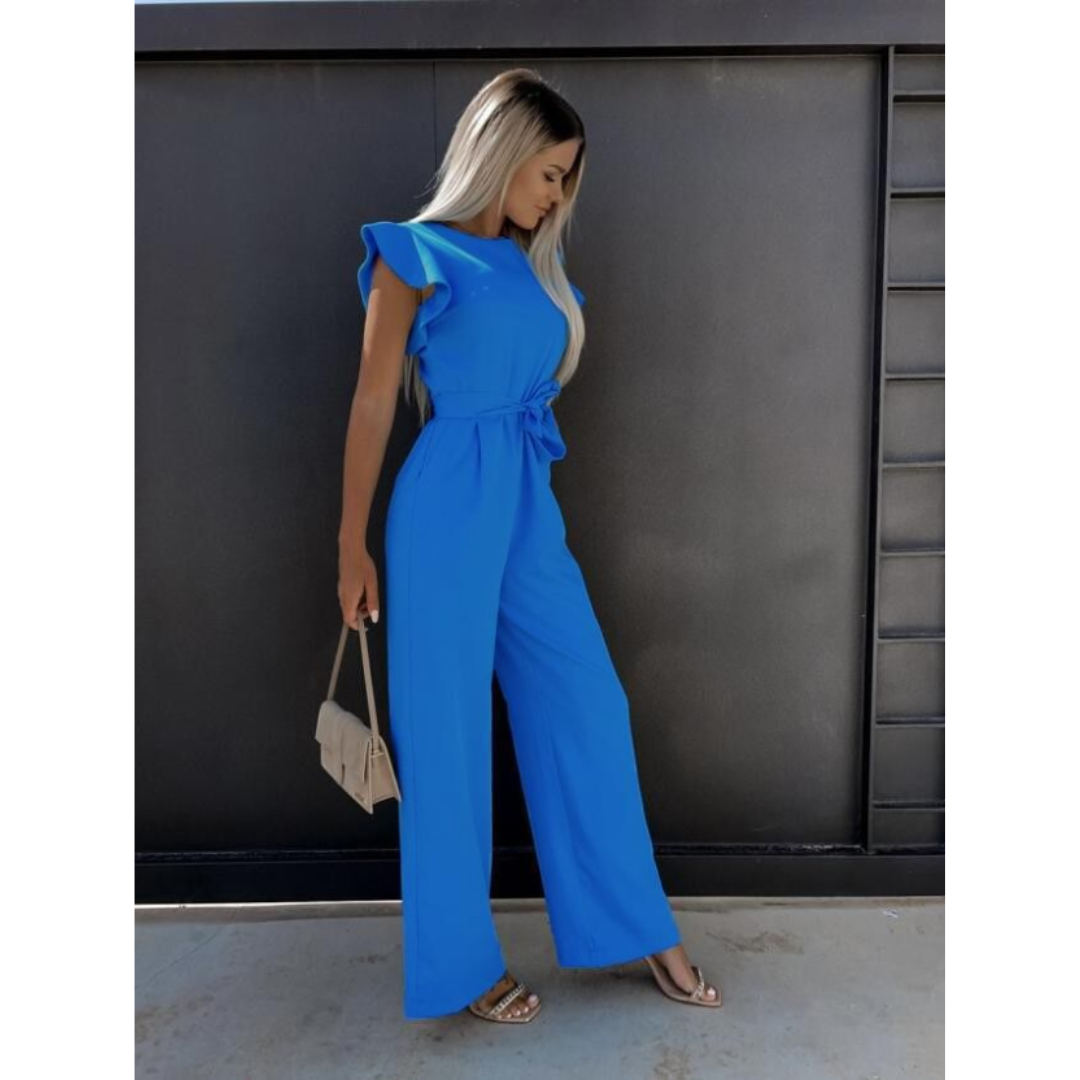 Combinaison femme chic à jambes larges et silhouette fluide. - 4