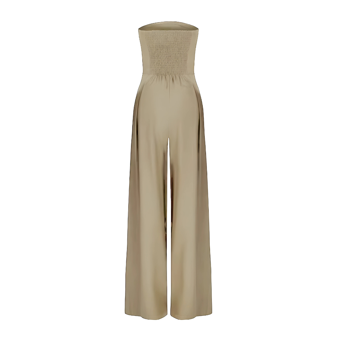 Combinaison femme chic sans bretelles, silhouette fluide. - 5