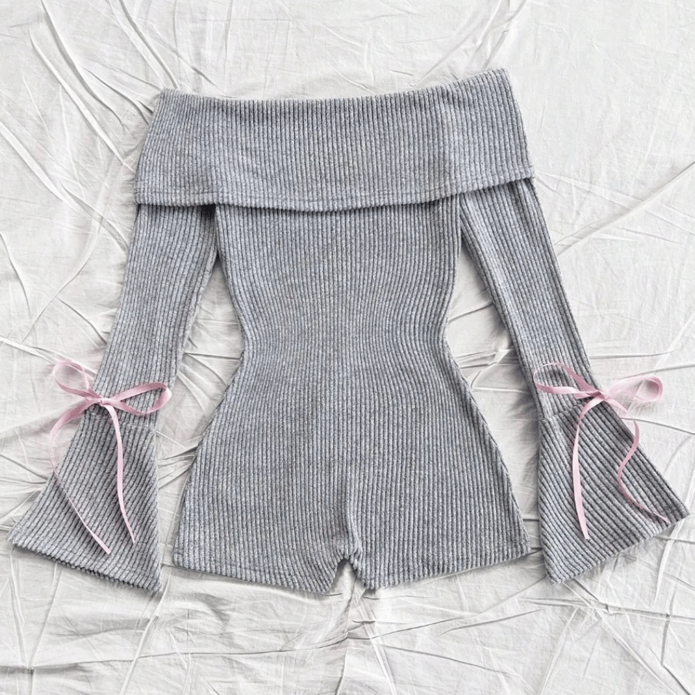 Combishort d'été fluide avec col épaules dénudées pour femme. - 1