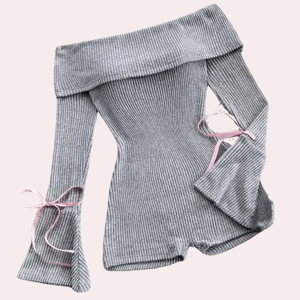Combishort d'été fluide avec col épaules dénudées pour femme. - 3