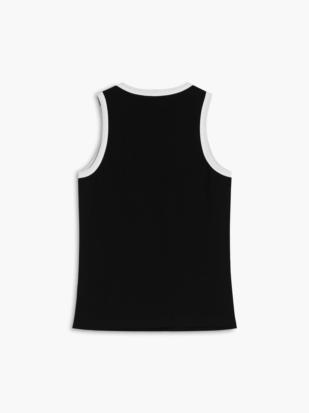 Débardeur femme côtelé avec bordure contrastée, style décontracté. - 6