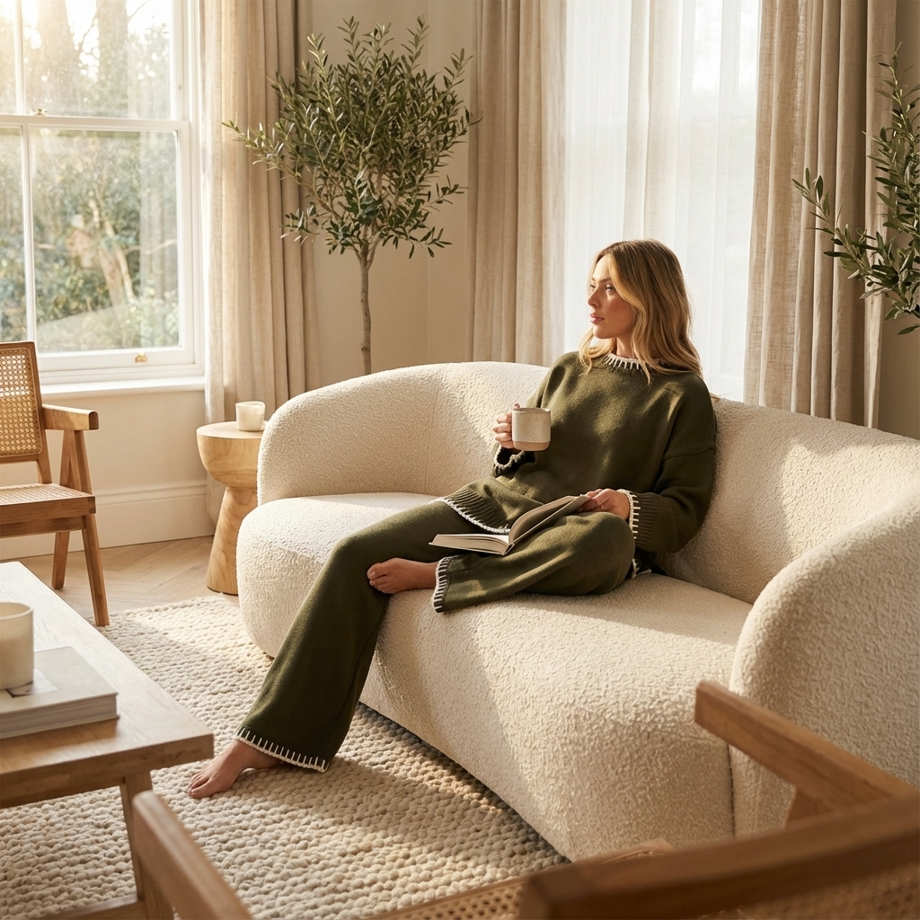 Ensemble décontracté femme, tenue chic et confortable à deux pièces. - 5