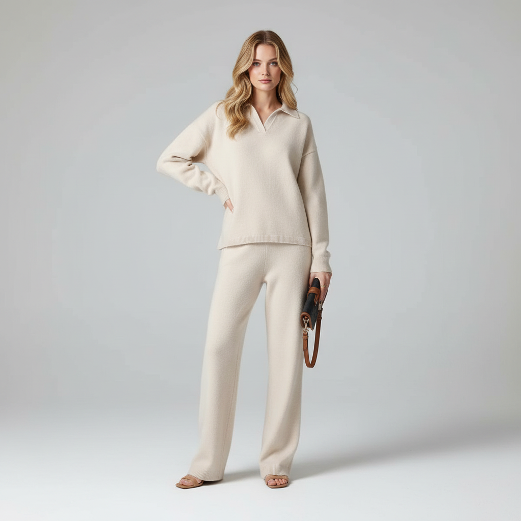 Ensemble deux pièces avec col polo, style chic et moderne. - 1