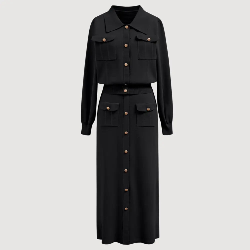 Ensemble tailleur femme avec blazer chic cintré et jupe évasée. - 5