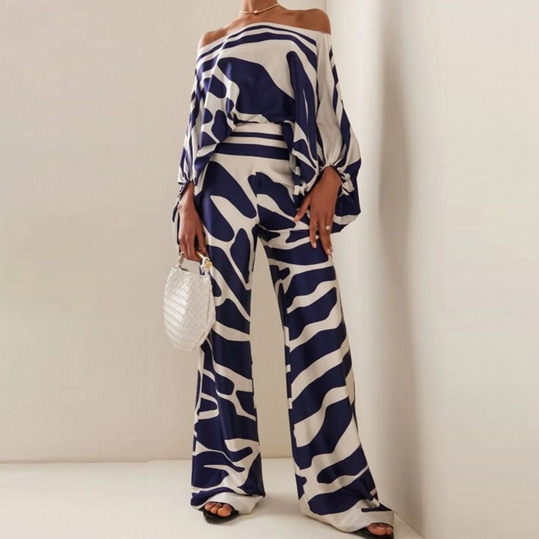 Ensemble deux pièces femme, tenue élégante à coupe fluide. - 2