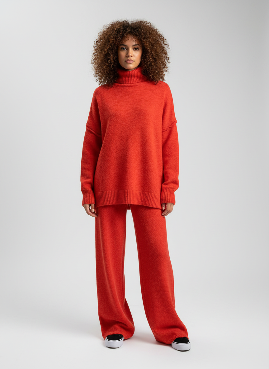 Ensemble femme, coupe décontractée élégante, silhouette flatteuse. - 5