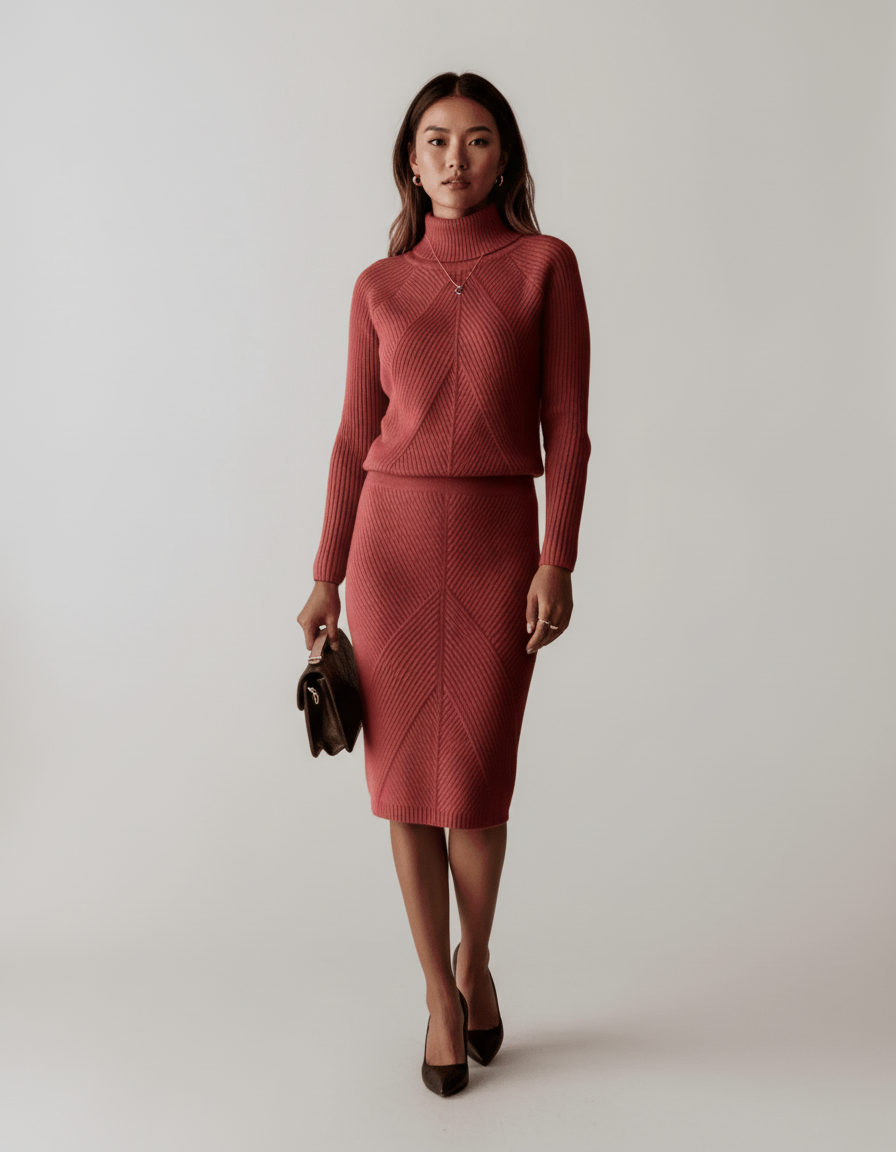 Ensemble deux pièces élégant avec coupe chic. - 1