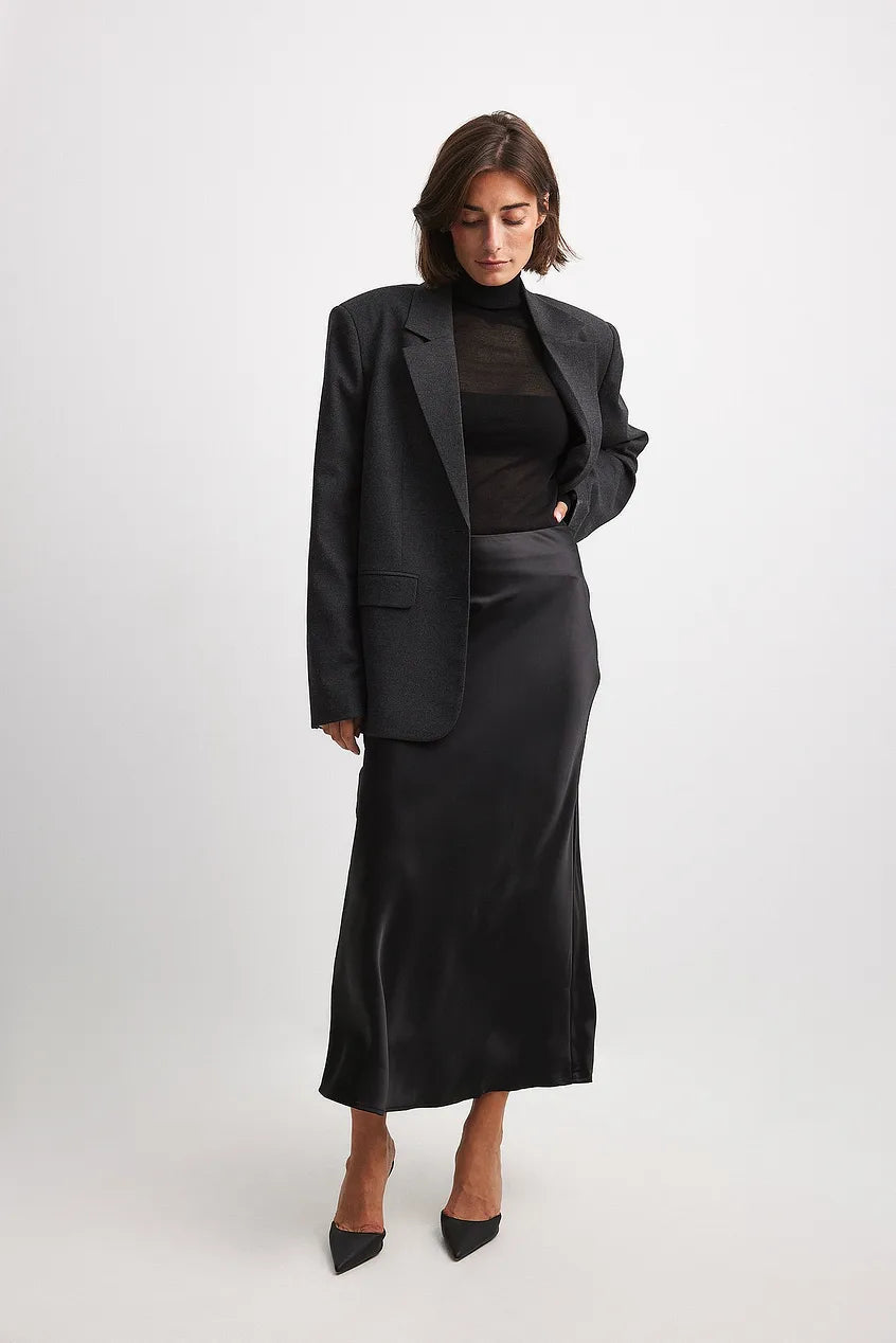 Jupe mi-longue taille haute élégante. - 1