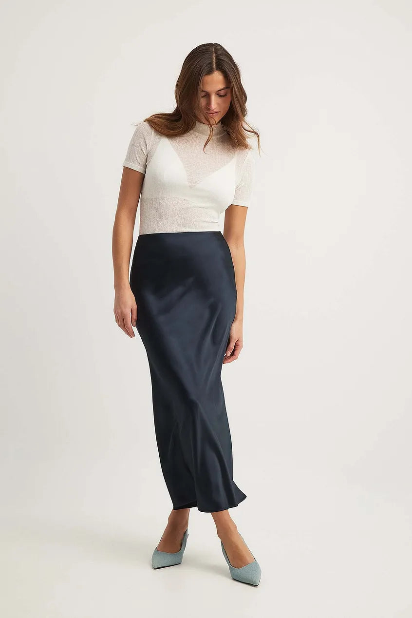 Jupe mi-longue taille haute élégante. - 9