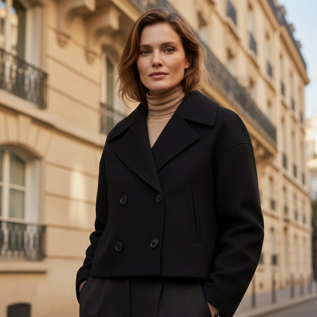 Veste femme cropped à double boutonnage élégante. - 5