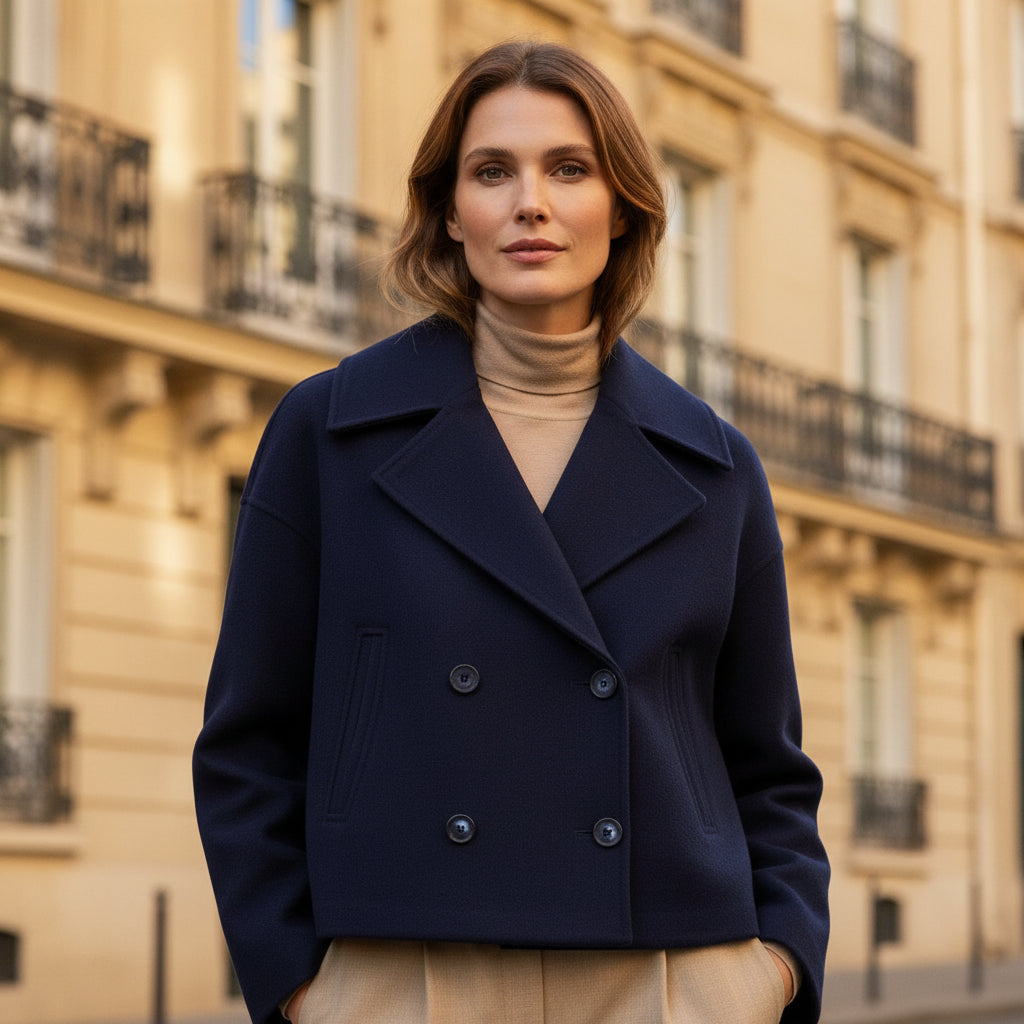 Veste femme cropped à double boutonnage élégante. - 8