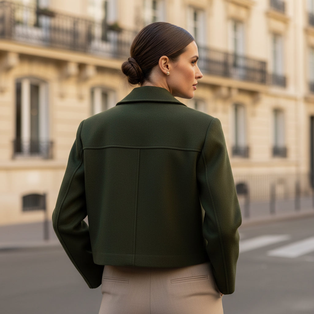 Veste femme cropped à double boutonnage élégante. - 4