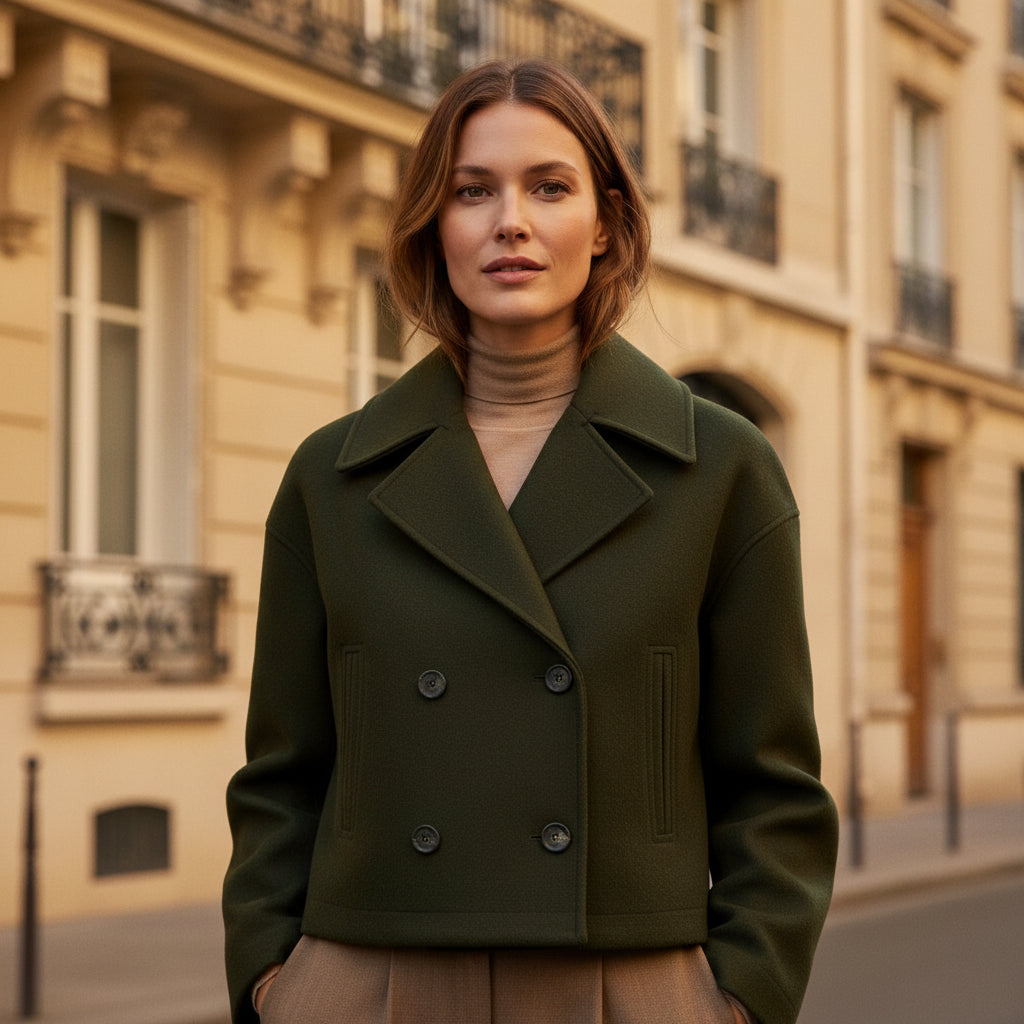 Veste femme cropped à double boutonnage élégante. - 3
