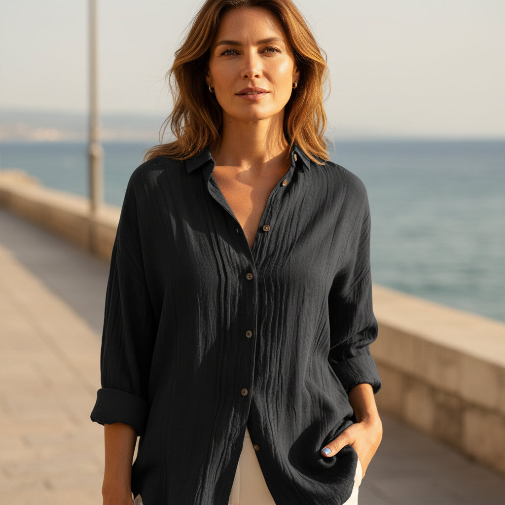 Chemisier femme chic, silhouette flatteuse, détail plissé. - 13