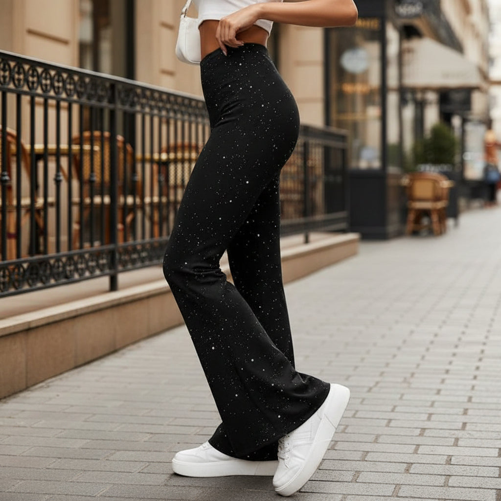Pantalon femme évasé, style décontracté, confortable. - 2