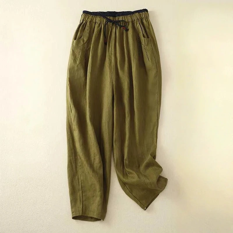 Pantalon d'été femme, coupe ample et fluide, idéal pour les journées décontractées. 2