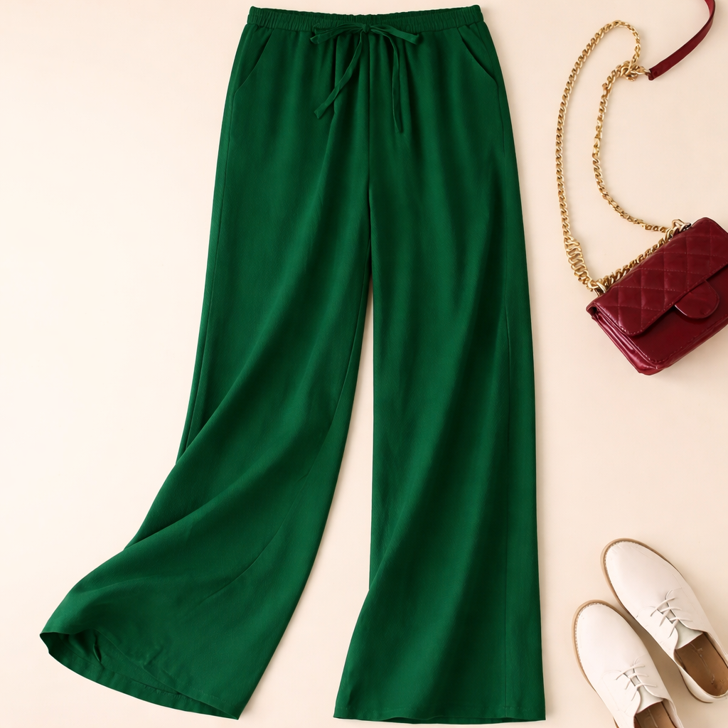 Pantalon décontracté femme, coupe ample avec cordon de serrage. 2