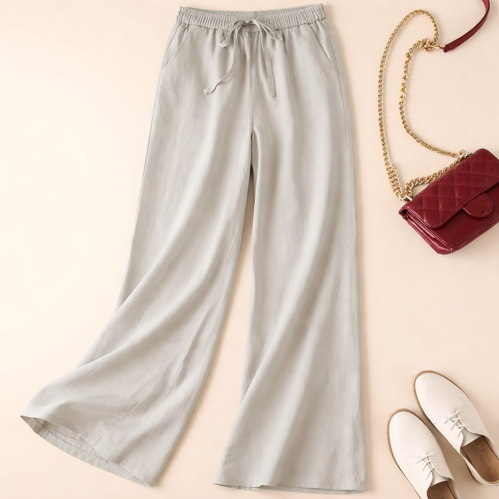 Pantalon décontracté femme, coupe ample avec cordon de serrage. 3