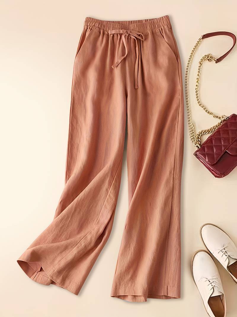 Pantalon décontracté femme, coupe ample avec cordon de serrage. 5