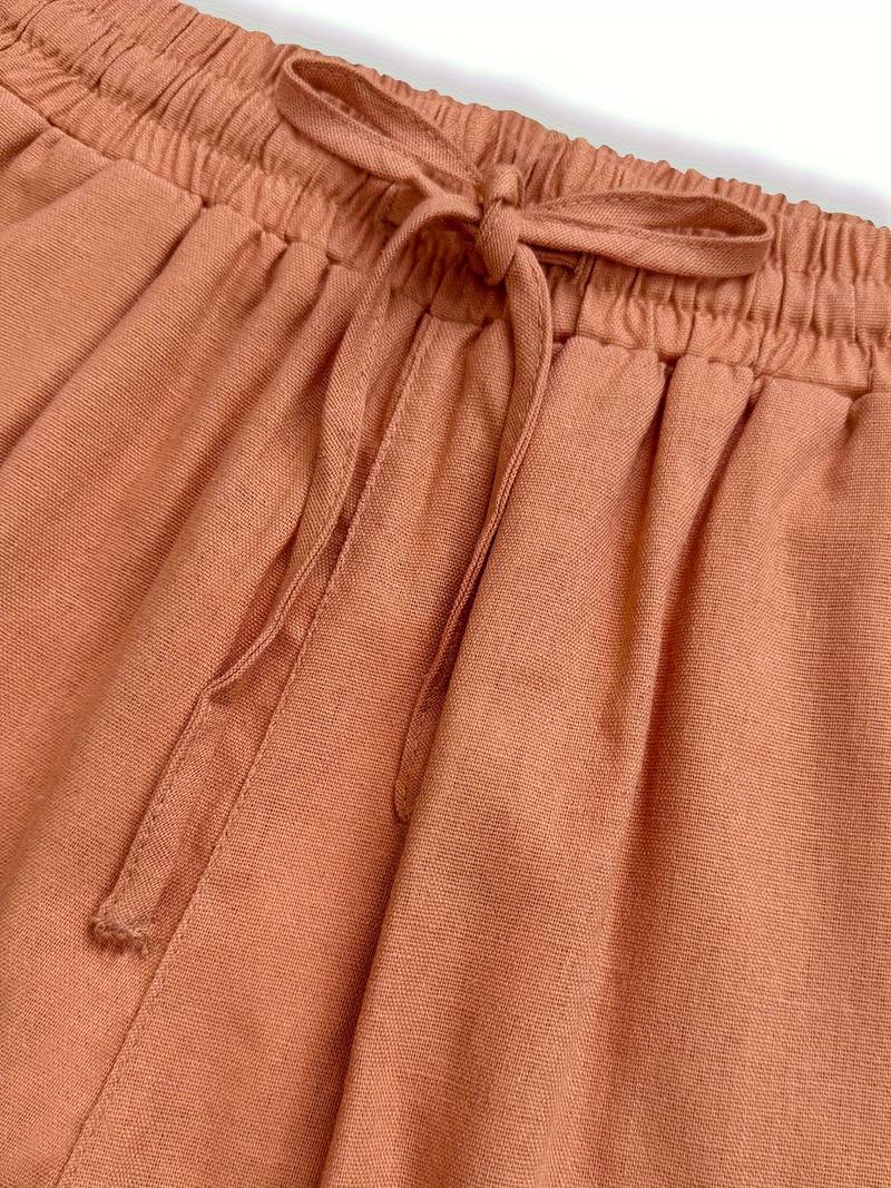 Pantalon décontracté femme, coupe ample avec cordon de serrage. 7