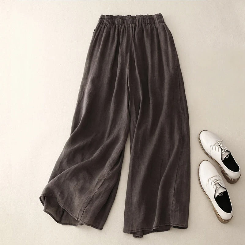 Pantalon élégant femme, taille ample fluide, jambe droite, design polyvalent. 2