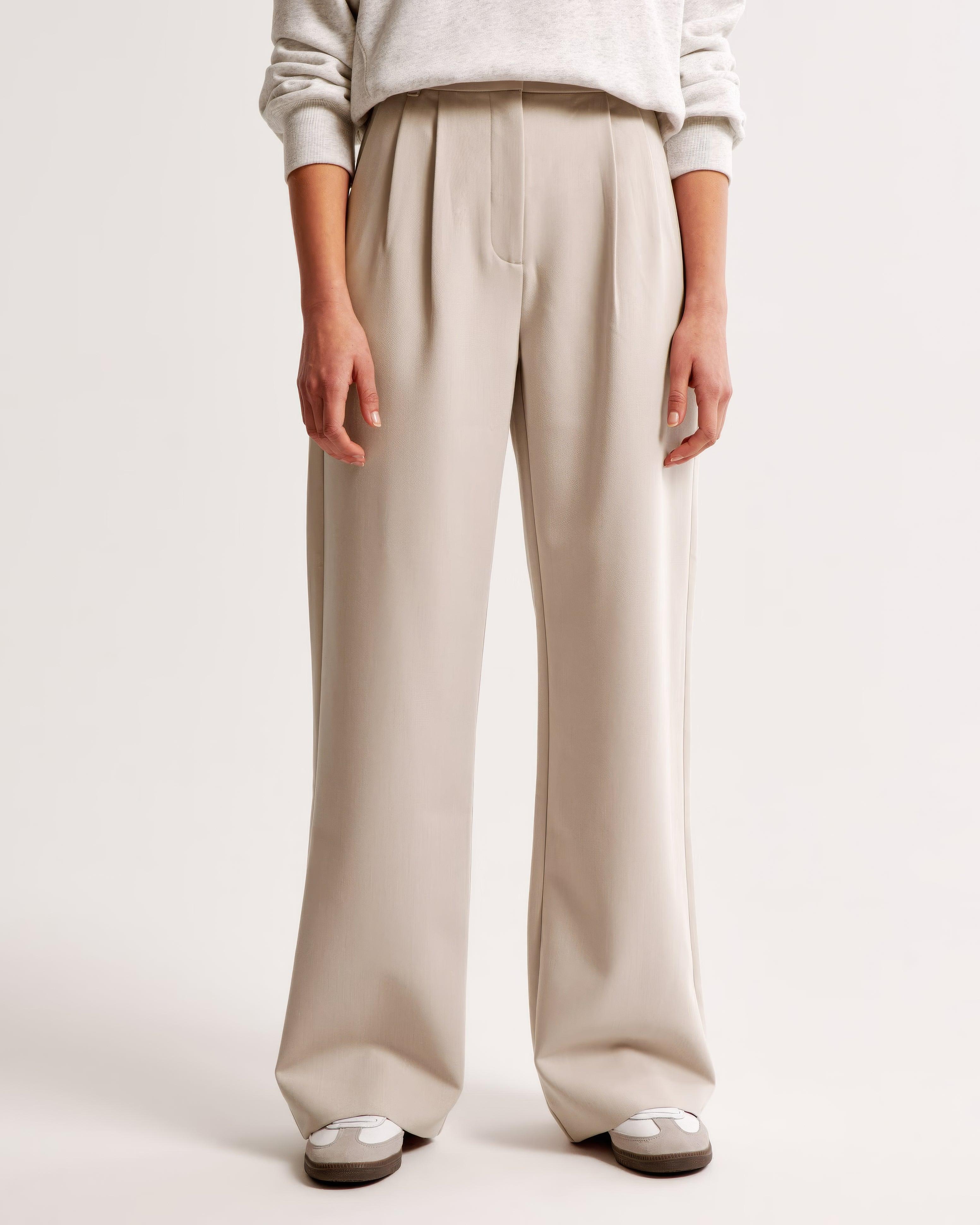 Pantalon femme plissé, coupe fuselée élégante. - 2