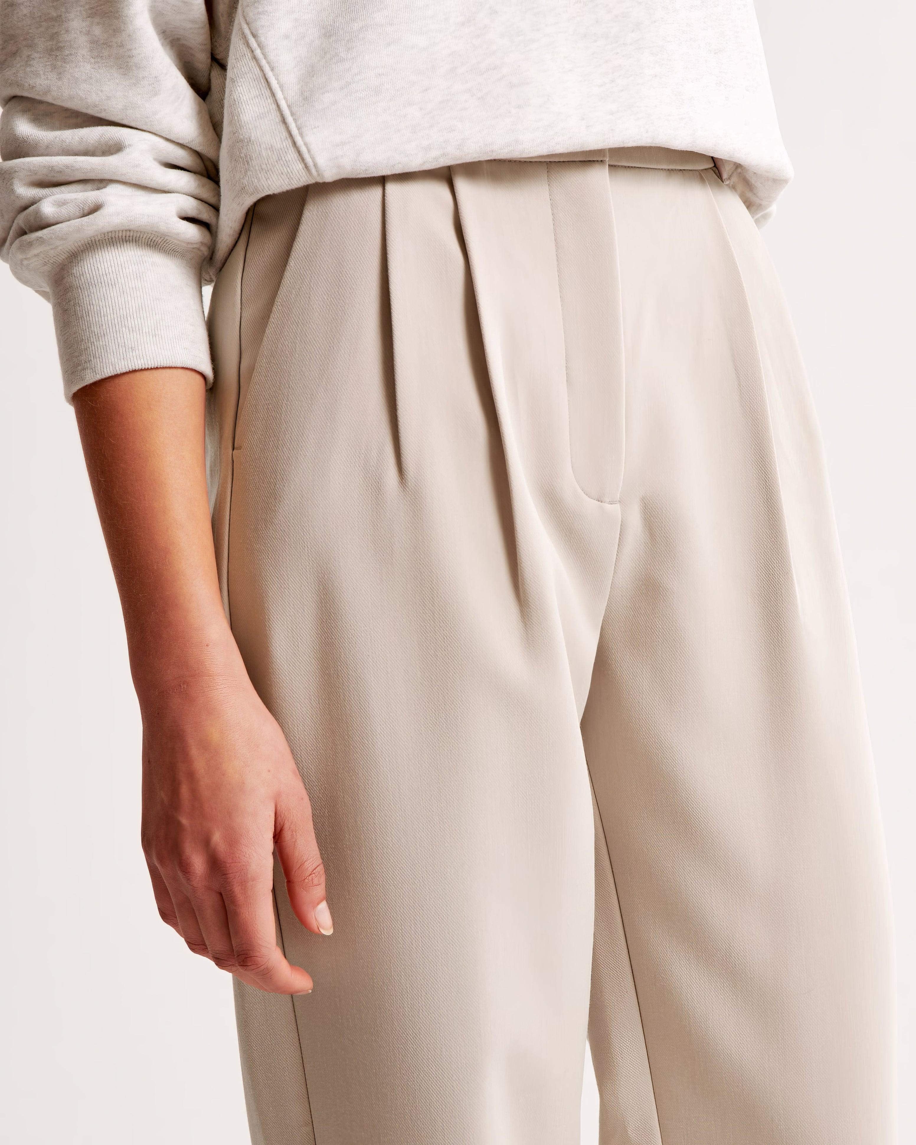 Pantalon femme plissé, coupe fuselée élégante. - 3