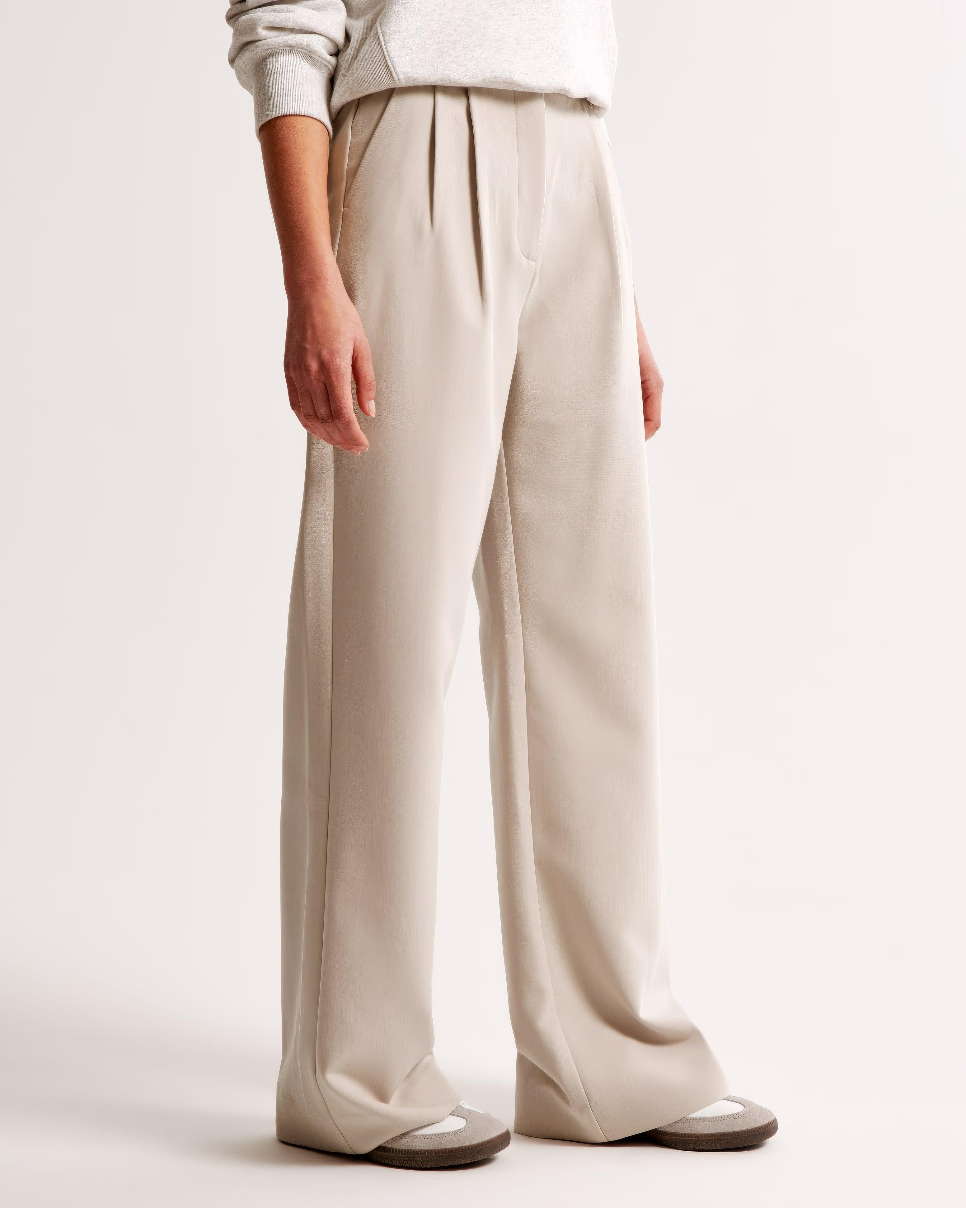 Pantalon femme plissé, coupe fuselée élégante. - 4