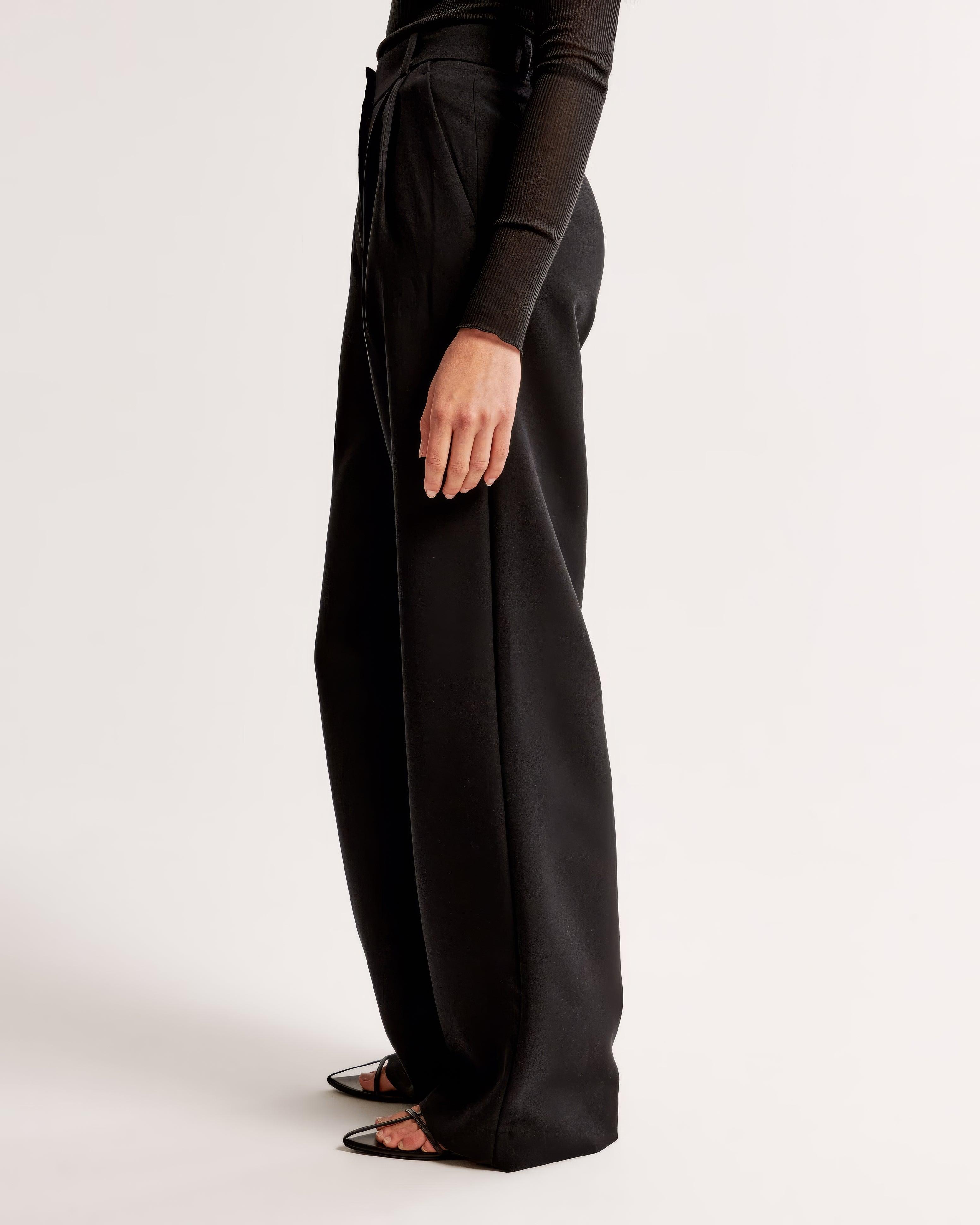 Pantalon femme plissé, coupe fuselée élégante. - 8