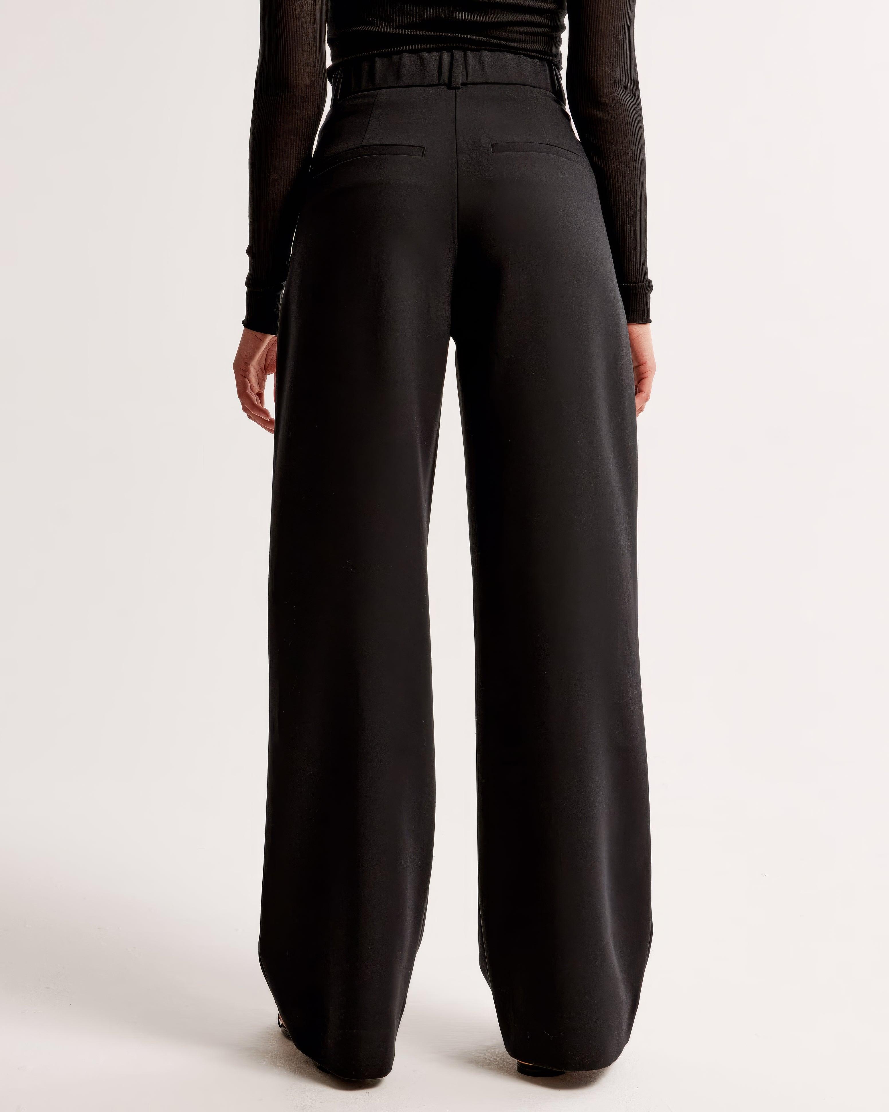 Pantalon femme plissé, coupe fuselée élégante. - 9