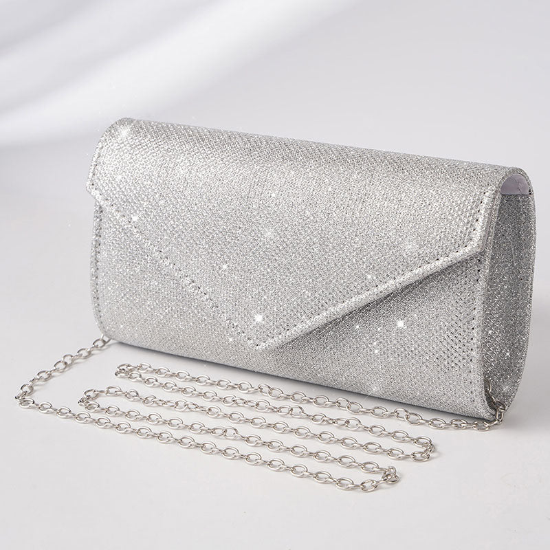 Pochette élégante avec design pailleté et chaîne amovible. - 9