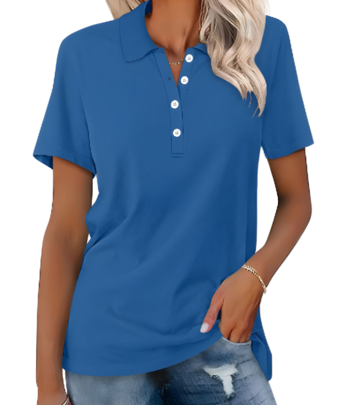 Polo femme à fermeture boutonnée élégante. - 4
