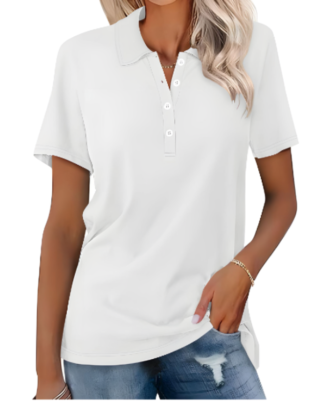 Polo femme à fermeture boutonnée élégante. - 6