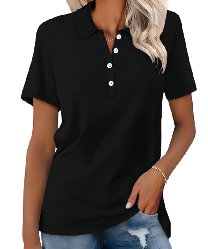 Polo femme à fermeture boutonnée élégante. - 7